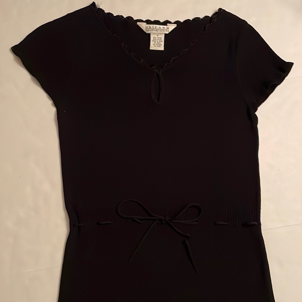 Uniform (John Paul Richard) top in black, size S. Cap sleeves, adjustable waist